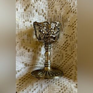 Vintage Silver Plated Cordial Goblet; Ornate Filigree Work - Grapevines